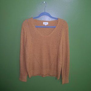 BECOOL Mustard Yellow Long-sleeve Drop Shoulder Pullover